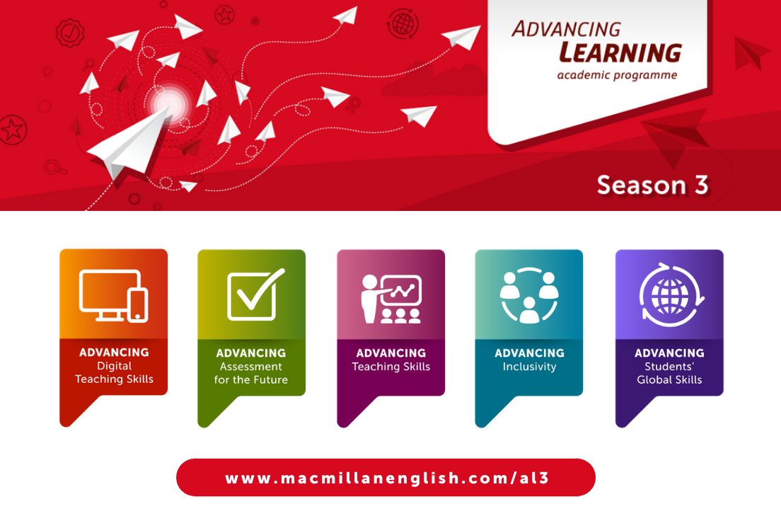 Our #AdvancingLearning academic programme has a new home! Based on feedback from you, the teaching community, we have organised our webinars, blogs, podcasts, tips videos and more into 5 key areas. Visit bit.ly/3m1ebnr to explore all the content available. #ELTResources