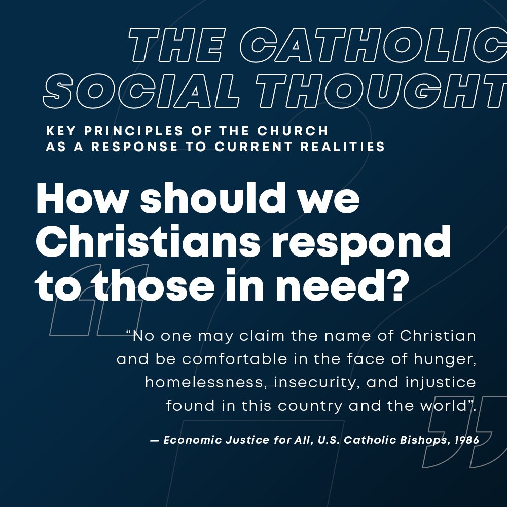 Jesus did not turn a blind eye to the poor, nor did he act superior towards them. And nor should we.

We should follow the example painted in Matthew 25:35 "For I was hungry and you gave Me something to eat, I was thirsty and you gave Me something to drink" #CatholicSocialThought