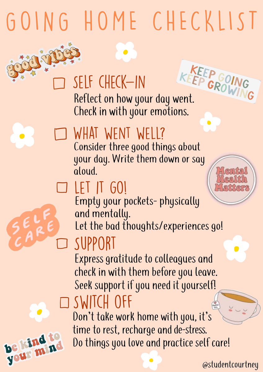nursecourts's tweet image. My #goinghomechecklist 🌼 made on procreate! Thanks for the great session @NurseDickson @Theresajeanesme