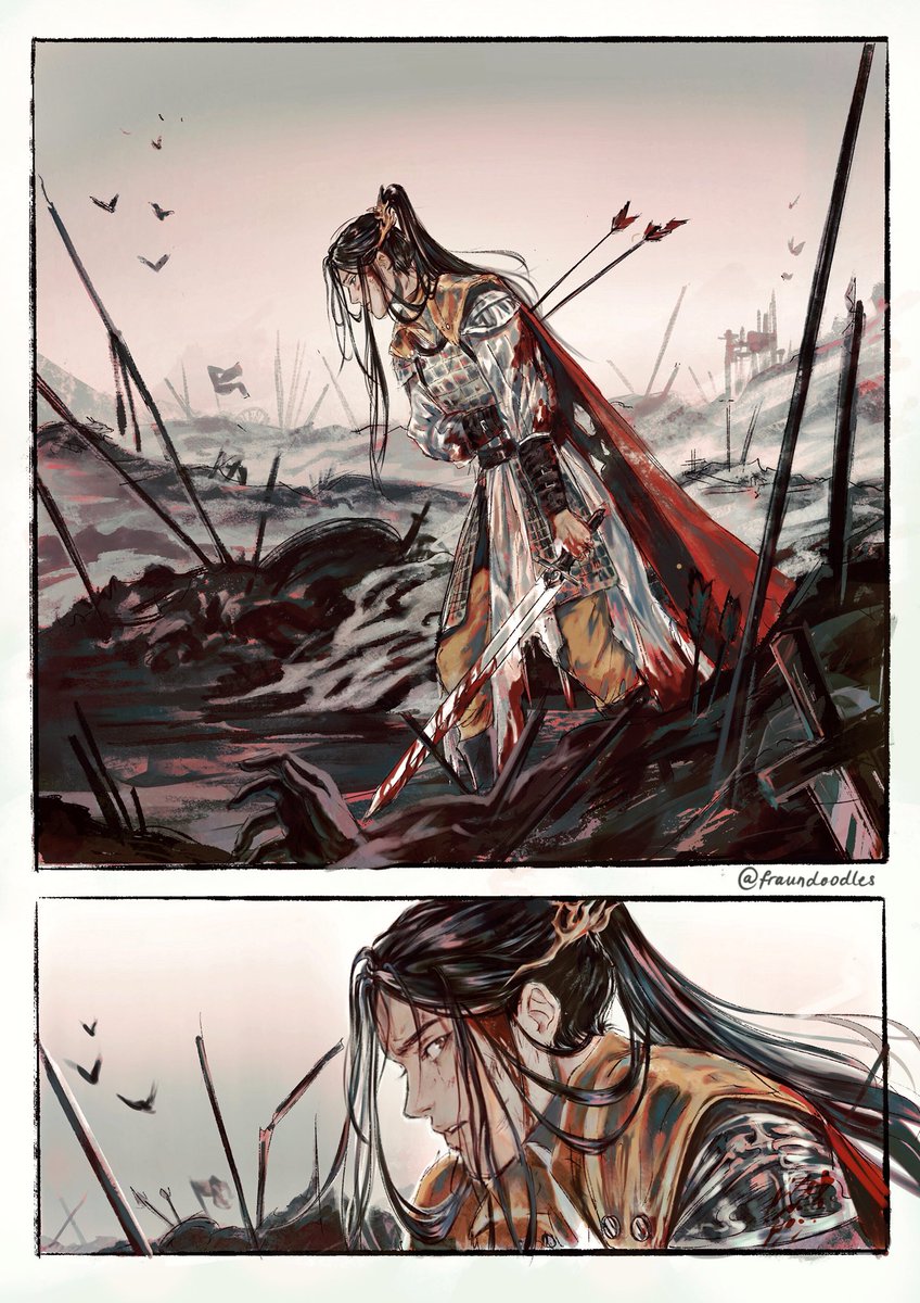 fraundoodles's tweet photo. Tw/blood&amp;gore

Among all those who died for me in my war, I see your face.
[1/2]

#天官赐福 #천관사복 #TGCF https://t.co/sBeIAJ8PKF