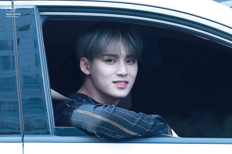 a thread of mingyu opening his car window for carats  