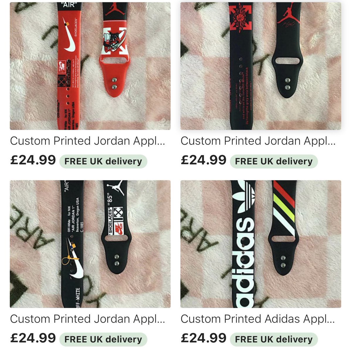 FunKeyZstore's tweet image. Customs Jordan and Adidas Apple Watch Straps!
etsy.com/uk/shop/Wearab…