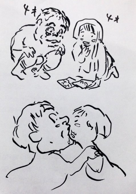 アシさんが、昔の思い出話をしていたので絵にしてあげました。 