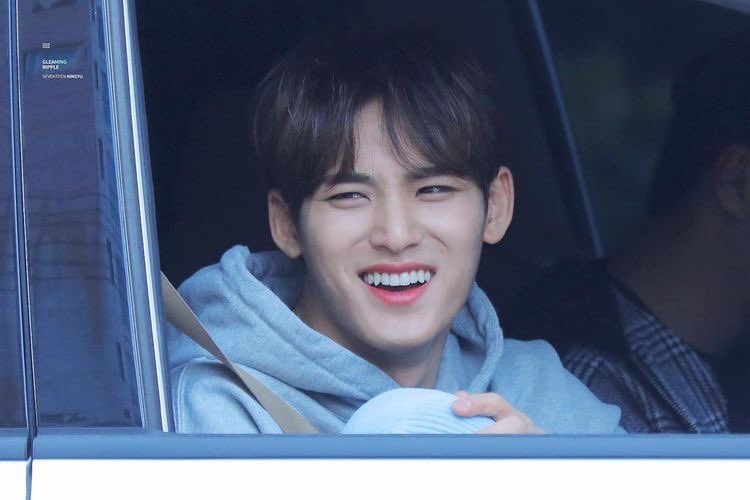  a thread of mingyu opening his car window for carats  