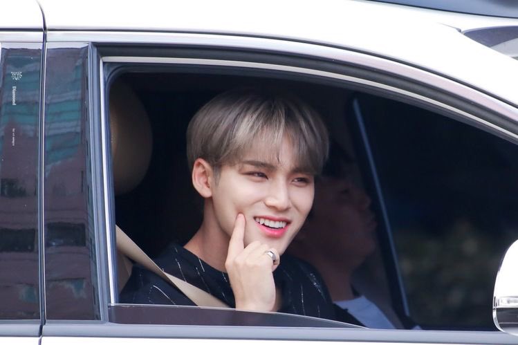  a thread of mingyu opening his car window for carats  