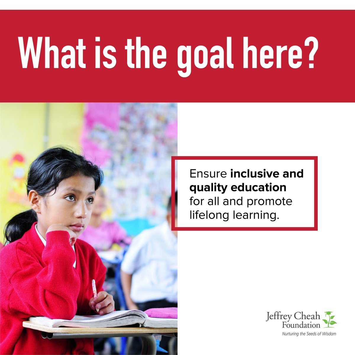 JeffreyCheahFDN's tweet image. Education enables upward socioeconomic mobility and a key to ending poverty. To create a better and sustainable future for all Malaysians, let&apos;s strive for #UNSDG4 and break the barriers of inaccessibility to quality education.

#QualityEducation