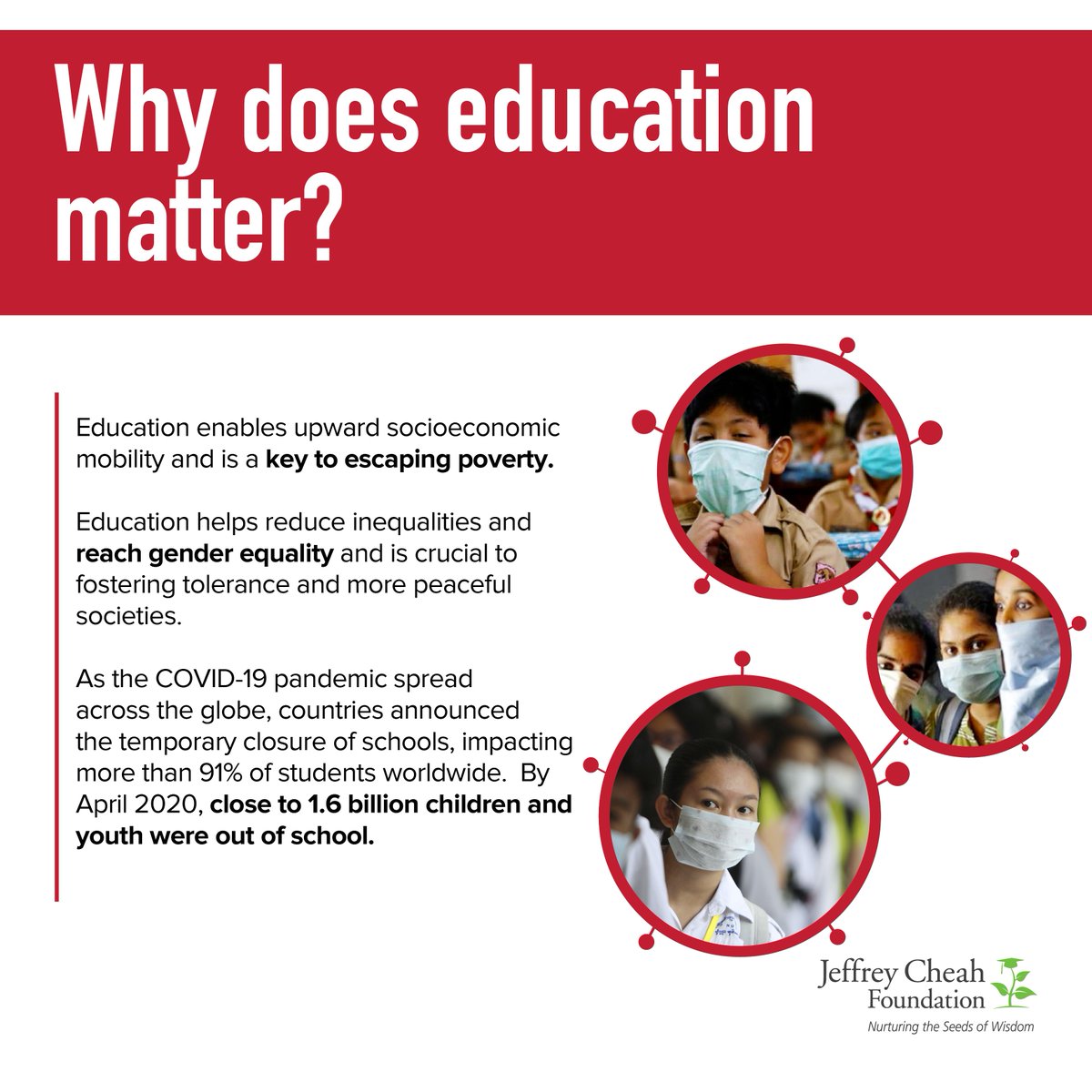 JeffreyCheahFDN's tweet image. Education enables upward socioeconomic mobility and a key to ending poverty. To create a better and sustainable future for all Malaysians, let&apos;s strive for #UNSDG4 and break the barriers of inaccessibility to quality education.

#QualityEducation