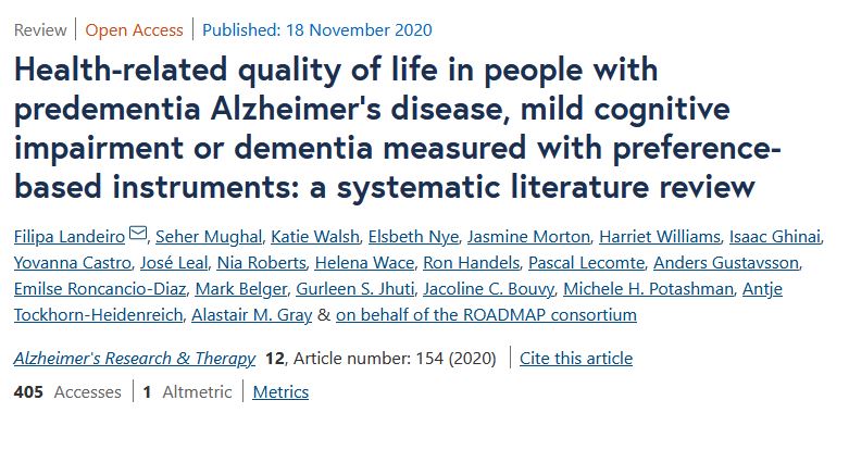 IMI2 ROADMAP (@imi2_roadmap) on Twitter photo Great news!
<a href="/AlzheimersRes/">Alzheimerās Research & Therapy</a> publishes <a href="/IMI2_ROADMAP/">IMI2 ROADMAP</a> #SLR identifying systematic differences between self-rated and proxy-rated HR-QoL, with proxy-rated utility valued being significantly lower in more severe disease states. #OpenAccess
roadmap-alzheimer.org/news/health-re⦠Great news!
<a href="/AlzheimersRes/">Alzheimerās Research & Therapy</a> publishes <a href="/IMI2_ROADMAP/">IMI2 ROADMAP</a> #SLR identifying systematic differences between self-rated and proxy-rated HR-QoL, with proxy-rated utility valued being significantly lower in more severe disease states. #OpenAccess
roadmap-alzheimer.org/news/health-reā¦