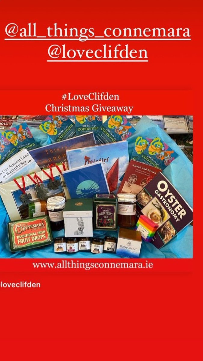 Check out LoveClifden on Facebook or Instagram to be in with a chance of winning fantastic prizes for the next 12 days #loveclifden #connemara #wildatlanticway #12daysgiveaway #shoplocal #shopirish #clifdenbusinessesonline