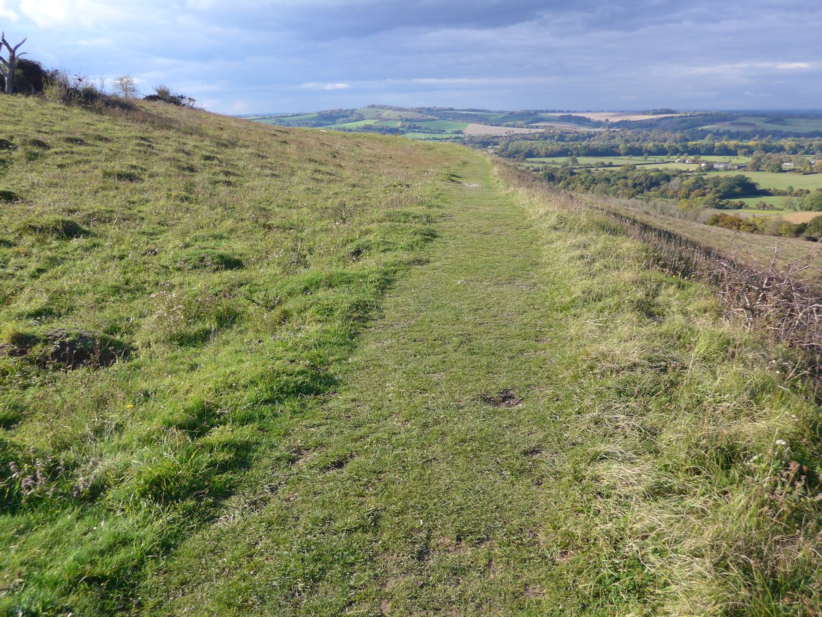 The ramparts of Old Winchester Hill  #Hampshire survive to a height of between 5 to 6m above the partially backfilled ditch. The whole circuit is preserved and it remains a formidable obstacle, despite the passing of time #HillfortsWednesday  @sdnpa  @NaturalEngland