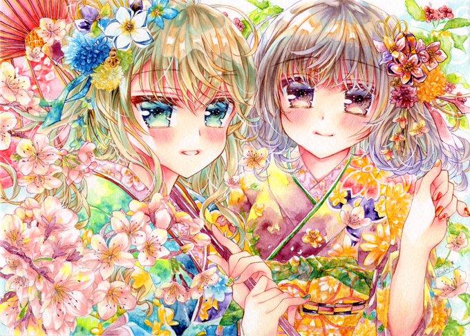 🌸✨✨
#TH作業過程 #創作 #百合
◇キャンソンモンバル/#コピック #絵墨 #水彩マーカー