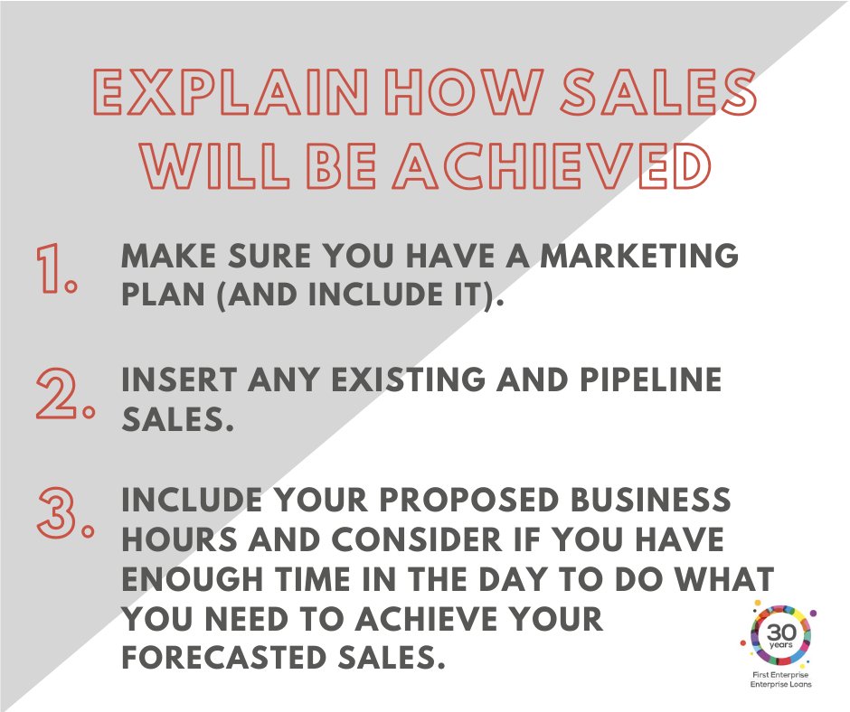 1st_Enterprise's tweet photo. Mike’s Top Tips
Last month, Mike told you to consider COVID costs. This month, he wants you to explain how sales will be achieved.
It may seem obvious but explaining how you'll achieve sales is vital when writing your business plan.
#Mikestoptips #financetoboostyourbusiness https://t.co/8x6FAMwX7b