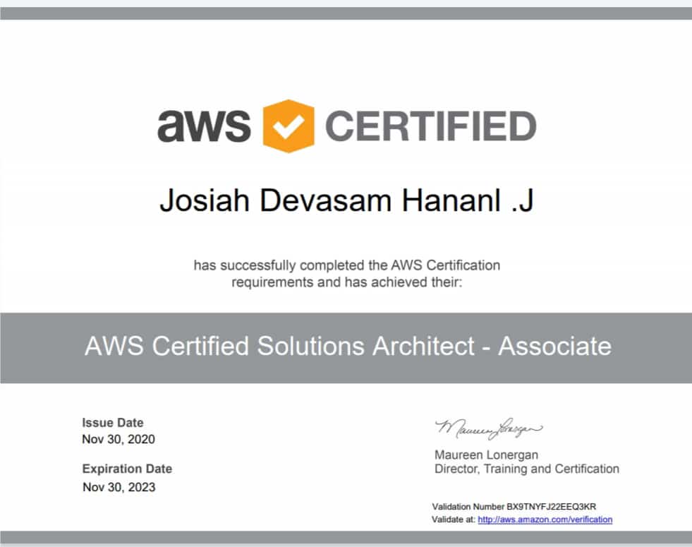 KCGIT1's tweet photo. Happy to announce that Mr. Josiah Devasam Hananl J has successfully completed the AWS Certification requirements and has achieved 'AWS Certified Solutions Architect - Associate".
Congratulations Josiah! https://t.co/YVNJjsvc4i