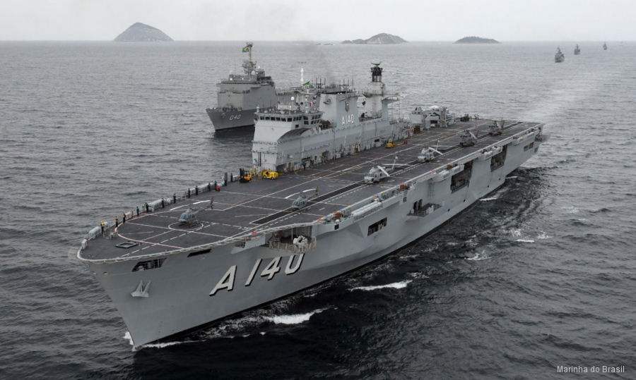 DRONES ON CARRIERS; A THREADInteresting things happening with the newly with the former HMS Ocean, recently renamed NAM Atlântico. The Brazilian navy has reclassified its PHM Atlântico (A140) LPH as a multipurpose aircraft carrier under the name of NAM Atlântico.