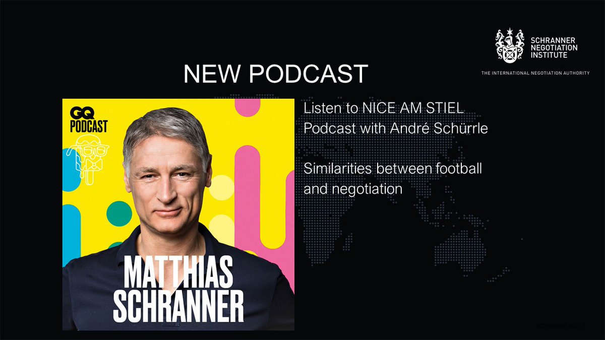 Neuer Podcast mit <a href="/Andre_Schuerrle/">André Schürrle</a> und <a href="/GQ_Germany/">GQ Germany</a> 
  
Die Gemeinsamkeiten von Verhandlungen und Fußball, und warum ich Gemischtes Hack <a href="/gemischtes/">GemischtesHack</a> mit <a href="/felix_lobrecht/">Felix Lobrecht</a> @TommiSchmitt gerne mag
@SchrannerAG 
schranner.com/podcast/