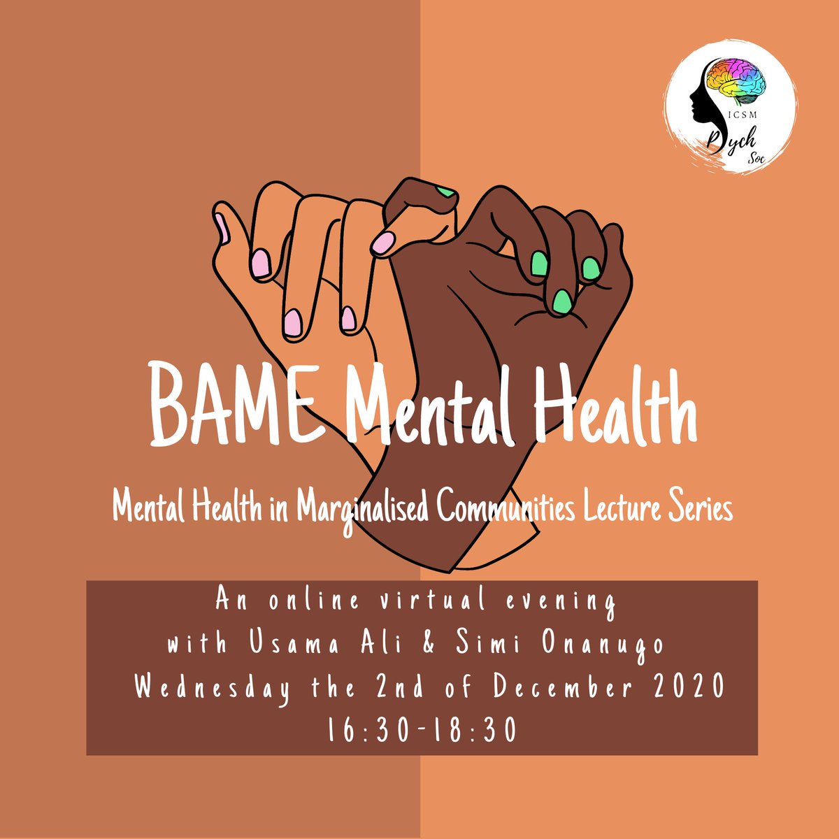 Imperial Psychiatry Society (@icsmpsychsoc) on Twitter photo Mental Health in Ethnic Minorities - the second talk in our 'Mental health in #marginalisedcommunities' lecture series! TODAY from 4:30-6:30! Sign up for free: linktr.ee/icsmpsychsoc #ethnicminorities #bamementalhealth #bamehealth #healthinethnicminorities #icsmpsychsoc <a href="/rcpsych/">Royal College of Psychiatrists</a> Mental Health in Ethnic Minorities - the second talk in our 'Mental health in #marginalisedcommunities' lecture series! TODAY from 4:30-6:30! Sign up for free: linktr.ee/icsmpsychsoc #ethnicminorities #bamementalhealth #bamehealth #healthinethnicminorities #icsmpsychsoc <a href="/rcpsych/">Royal College of Psychiatrists</a>