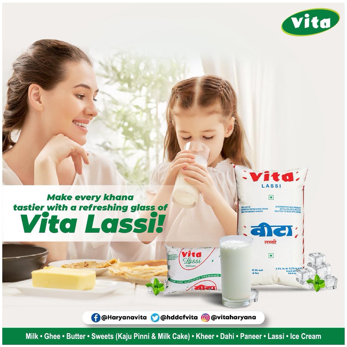 HDDCFVITA's tweet photo. Make every khana tastier with a refreshing glass of Vita Lassi
#ProductofHaryana #HDDCF #VitaLassi
Facebook: https://t.co/iW0ScuDNdd
Twitter: https://t.co/waaJEJTGd1
Instagram: https://t.co/BND3gZuJp8 https://t.co/QnxW66szM8