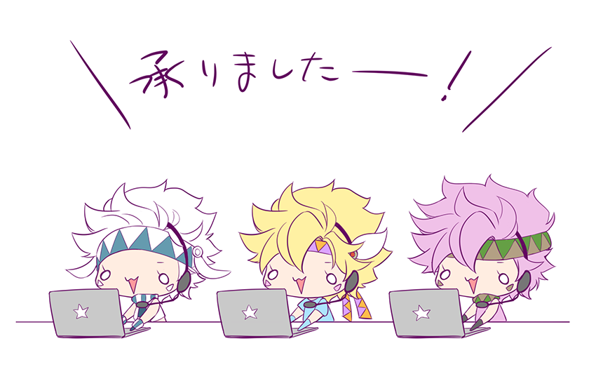 シーザー・アントニオ・ツェペリ 「コールセンターでバイトするシザチャン。 」|稲垣のイラスト