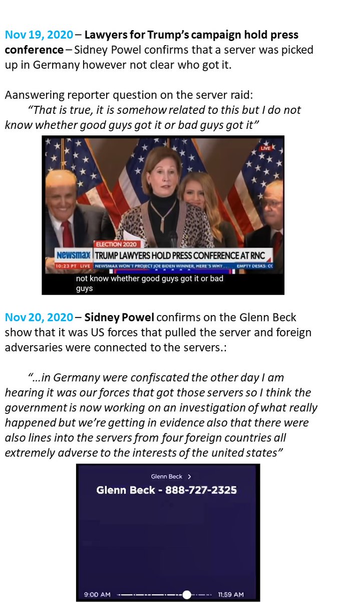 Sidney Powell confirms the raid but is not sure who got the server.