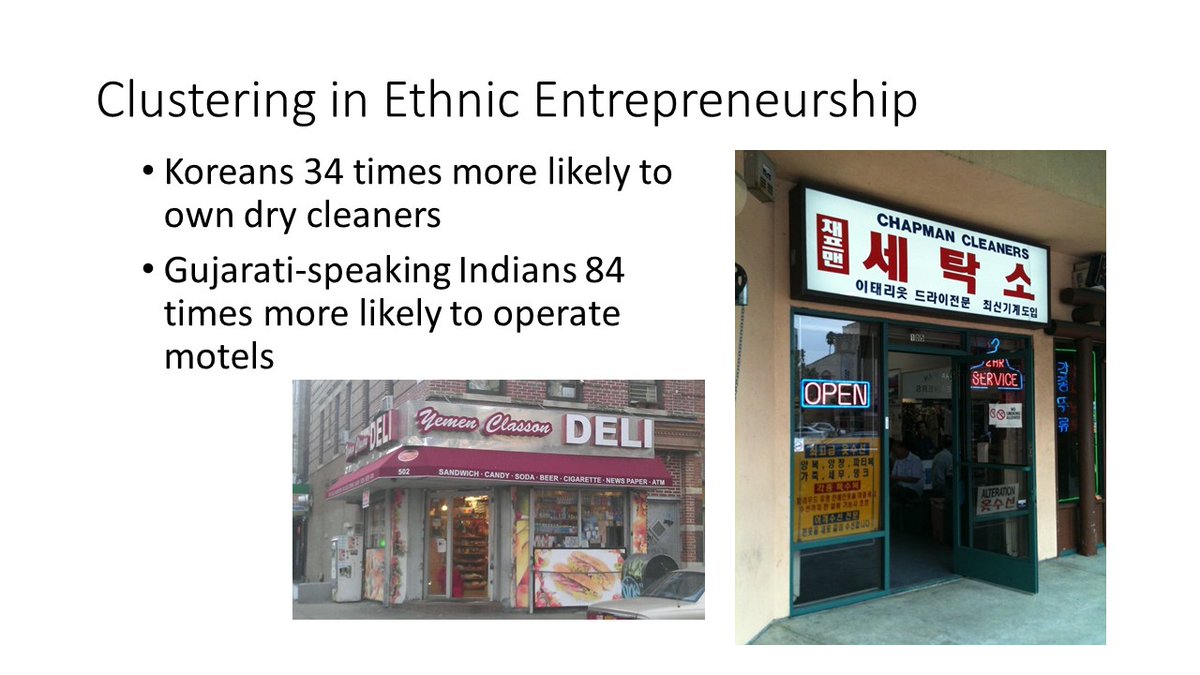 Very happy that  @J_HumanResource has accepted "Social Networks, Ethnicity and Entrepreneurship", joint with Martin Mandorff. Immigrants are quite entrepreneurial … we study a lesser understood fact: that ethnic groups tend to specialize into tight sectors