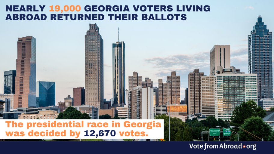 Hey Georgia Voters overseas - think your vote doesn't matter in the runoff? Think again. Check out these stats!  #GeorgiaRunoff #yourvotematters #votefromabroad