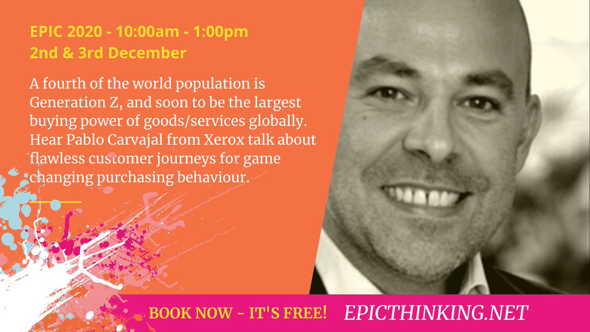 Great Session from <a href="/Xerox/">Xerox</a>'s Pablo Carvajal "the right strategy for you, is to deliver what the customer wants, listening to customers is the #1 thing any business should do." Still time to register the remaining sessions today epicthinking.net up next.. <a href="/doordropmark/">Mark Davies</a>