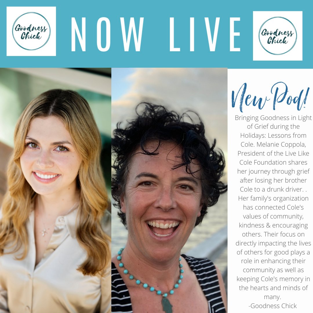goodnesschick's tweet photo. #Grief &amp; the #HolidaySeason are a reality for millions. This week's #Pod @livelikecole925 joins me to share their journey &amp; the beautiful things they are doing to honor Cole's memory. 
https://t.co/kEd0P43FP6 https://t.co/pzkAdVeOug