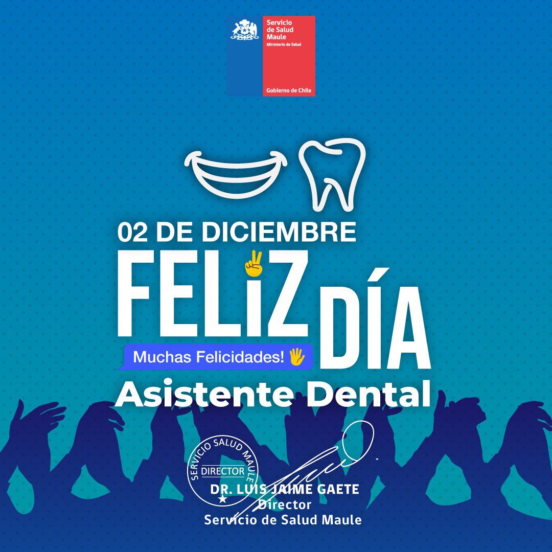 SSMaule's tweet photo. Muchas felicidades a los Asistentes Dentales en su día, especialmente a los que forman parte de nuestra red de salud y por medio de su trabajo devuelven la sonrisa a la comunidad. 🎉🎊🦷👄 https://t.co/dIlVwSGj2c