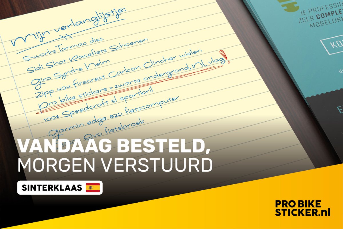 Als de Sint nog op zoek naar een cadeau is, 
is een set naamstickers niet mis!

Pak vandaag nog even jouw computermuis,
dan heb je de naamstickers vrijdag in huis.

#sinterklaas #sinterklaascadeau #wielercadeau