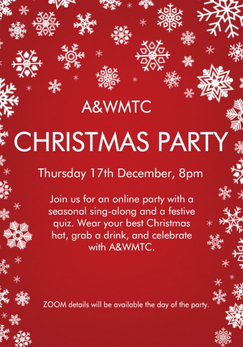 AWMTC's tweet photo. Join us on Thursday 17th December for our online Christmas Party! Seasonal sing-along and Christmas quiz. #christmasparty #festivefun https://t.co/4Lg3ZW8lgA