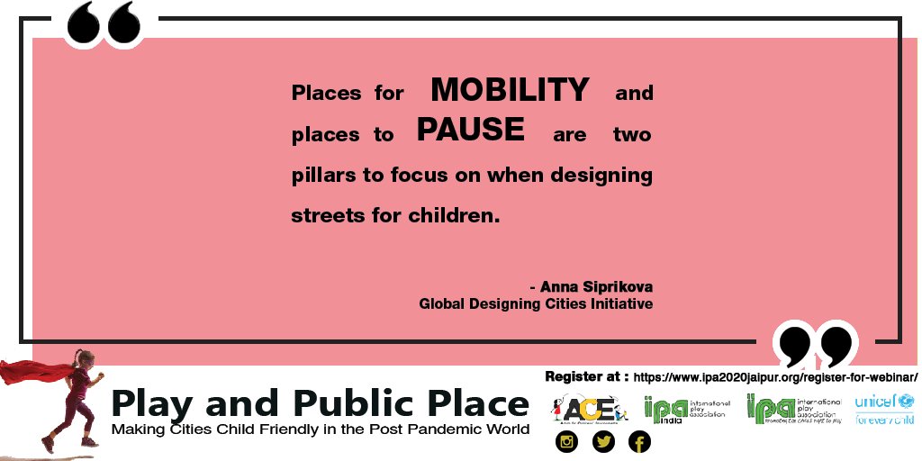 Anna Siprikova <a href="/AnnaSiprikova/">Anna Siprikova</a> 
<a href="/NACTO/">NACTO</a>
<a href="/GlobalStreets/">Global Designing Cities Initiative</a>
 
<a href="/IPA_World/">IPA World</a>
<a href="/UNICEF/">UNICEF</a>
<a href="/ACE_Trust1/">ACE TRUST</a>

#righttoplay #playasparticipation #playandresilience #children