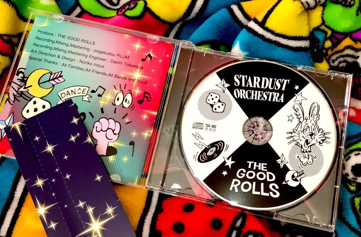 ◉福岡発
  ガレージロックバンド◉
⚡️THE GOOD ROLLS⚡️
ニューアルバム
STARDUST ORCHESTRA

全アートワークさせて頂きました✨
是非ぜひ宜しくお願い致します??✨

沢山の人に届いてほしいです。
#RT頂けたら凄く幸せです
#イノウエノリコの絵 