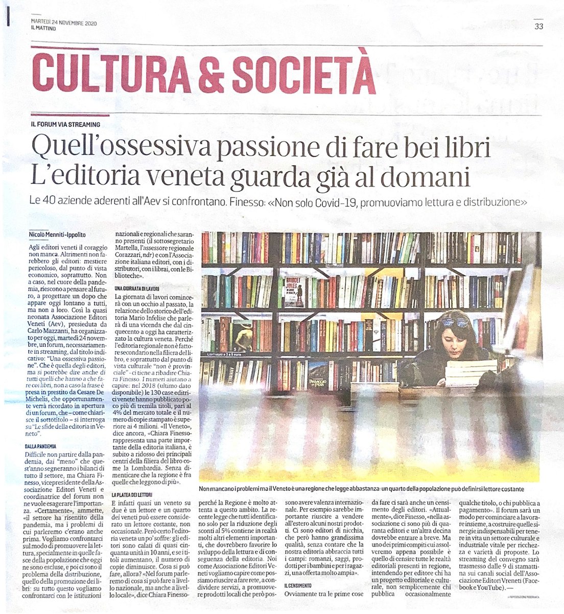 #Forum «Un'ossessiva Passione. 
Le sfide per l'#editoria in #Veneto»
Articolo del <a href="/mattinodipadova/">il mattino di Padova</a> di Nicolò Menniti Ippolito
<a href="/RegioneVeneto/">Regione del Veneto</a> #aev #editoriveneti