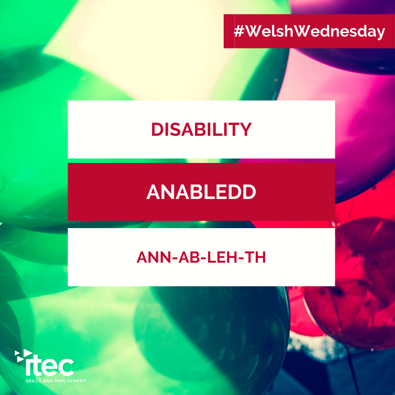 With tomorrow being #InternationalDayForPersonsWithDisabilities, our #WelshWednesday word of the week is 'Anabledd. 
Supporting the inclusivity within the work and education. 
#DisabilityConfidentEmployer #IDPD #InternationalDisabilityDay