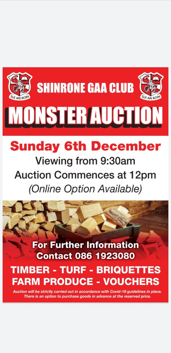 ShinroneGaa's tweet photo. Check out the link below to see some of the items in our online Auction on the 6th of December🔽

https://t.co/dmPOvdnKlm https://t.co/hbNcziTubs