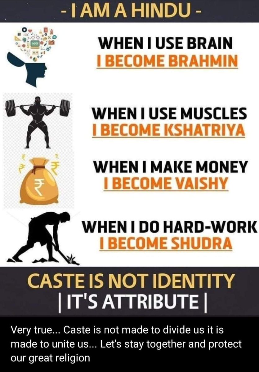 NationFrist's tweet image. Caste is not made to divide us it is made to unite us... Let's stay together and protect our great religion. #CastSystem #Hindu #HinduReligion