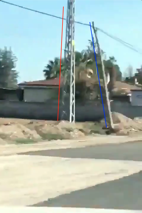 Comparing some of the clues in the each of the videos - license plates and electrical infrastructure nearby - show that these show the same trucks in the same location, filmed from opposite directions (4/10)