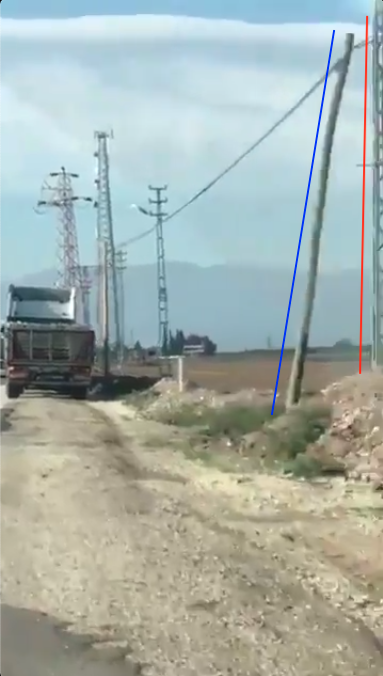 Comparing some of the clues in the each of the videos - license plates and electrical infrastructure nearby - show that these show the same trucks in the same location, filmed from opposite directions (4/10)
