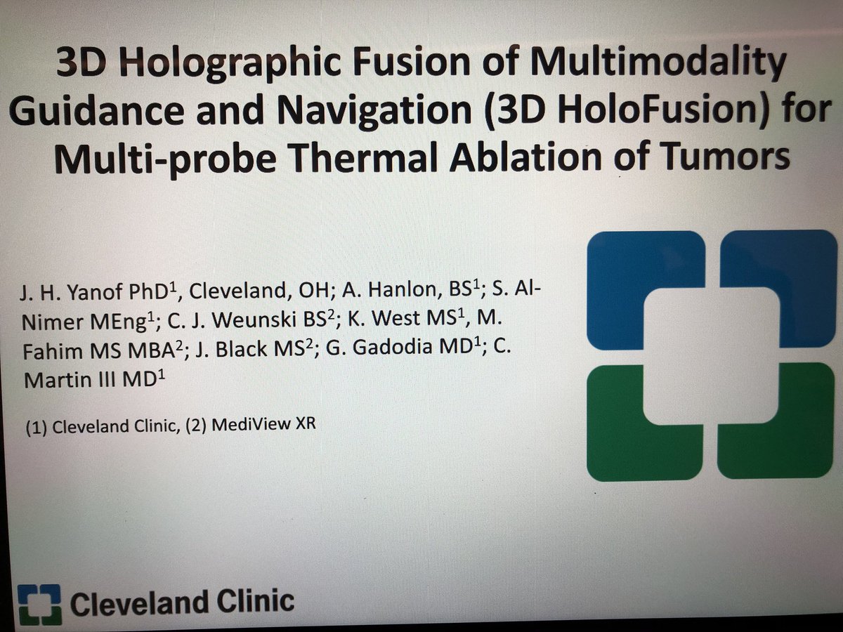 Honored to have 2 abstracts on our clinical investigation of a novel #AR platform for percutaneous procedures featured as a poster and educational exhibit at #RSNA2020! Check them out now at dps2020.rsna.org/exhibit/?exhib… @RSNA #RSNA20 #IGT @Chuckmartin3md @AydanM1911 @crew_weunski