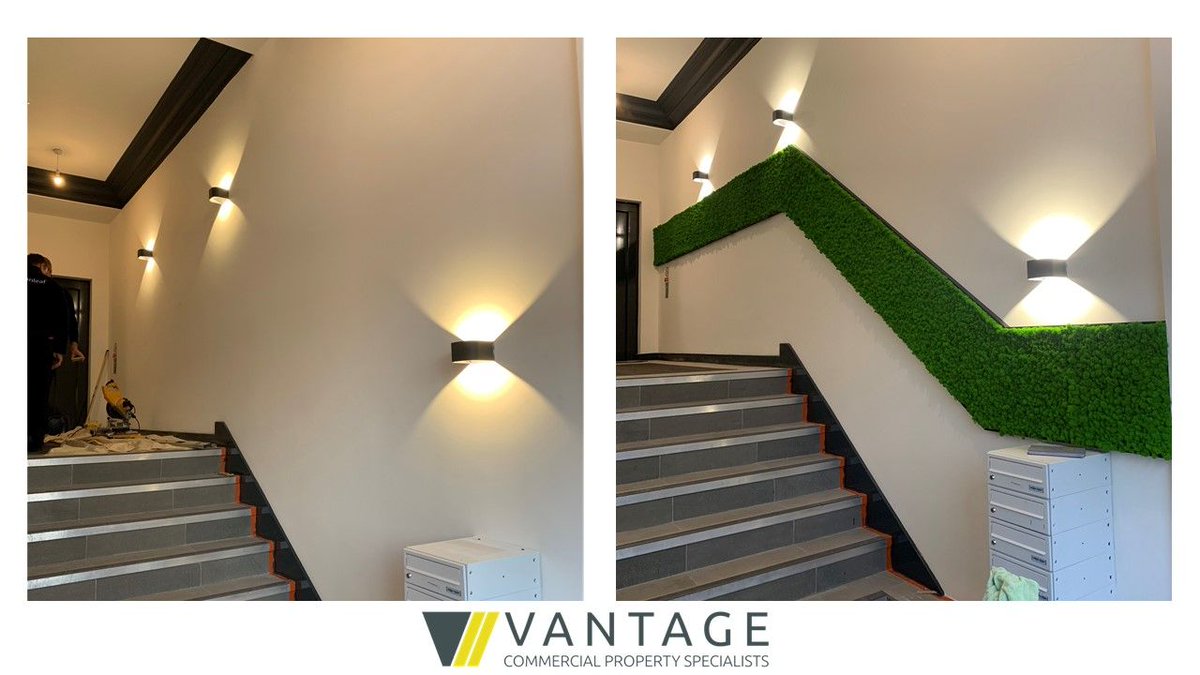 Vantagecon's tweet image. There has been some great progress made on the internal refurbishment of Manchester's Bounds Building including the installation of the moss wall to the entrance lobby ready for the stainless steel signage to be installed later this week. 

We think it looks great!