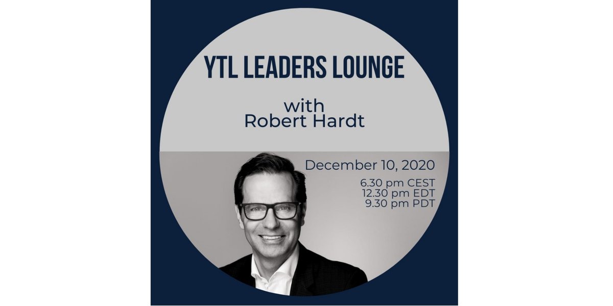 Our next #webinar will take place on 10th December 2020 at 6.30 pm (CEST) with Robert Hardt. He is founding “Robert Hardt &amp; Partners” with the mission to transfer innovation from world class start-ups to corporations.
You want to register for the webinar? Check out our website!