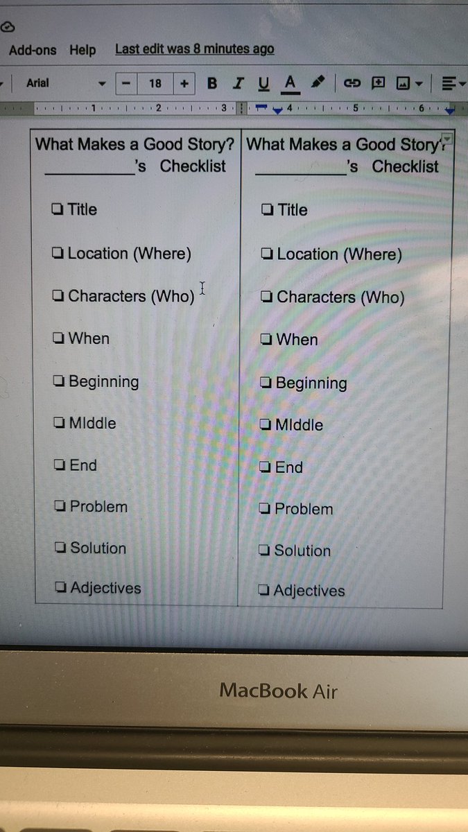 12ElbowPark's tweet photo. Verbal story telling is a great way to remove reading and writing barriers. The students came up with a checklist of what makes a good story and have used it as a guide in the creation and retelling of their own stories. @ElbowParkSchool https://t.co/b9ahyDid3H
