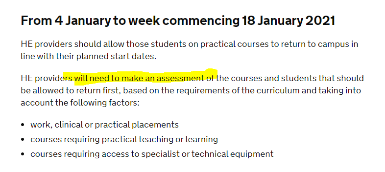 Don't blame us! Blame your uni!