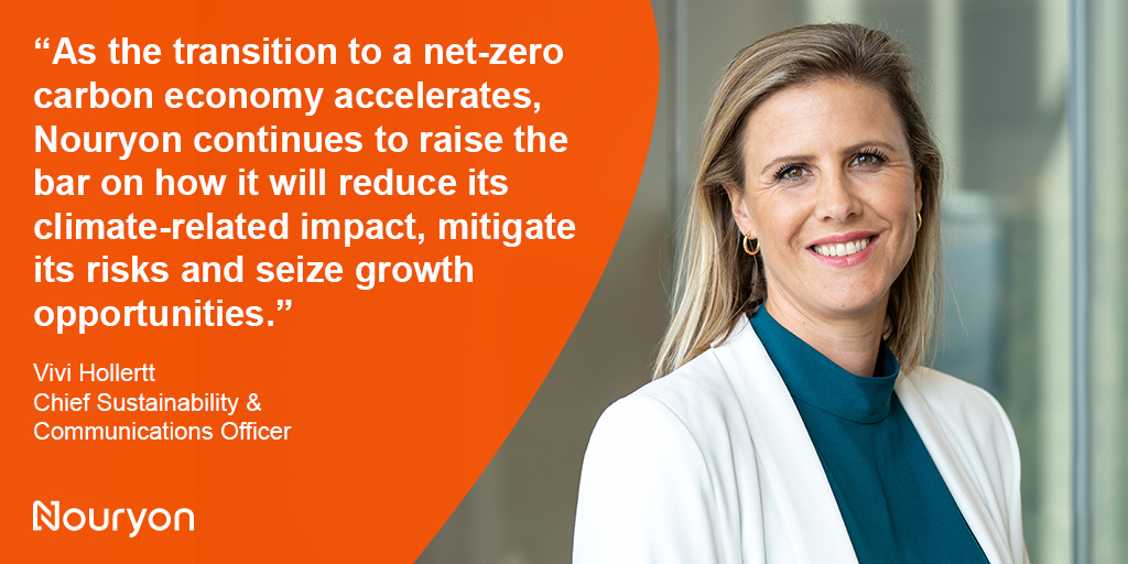Nouryon's tweet photo. As a global chemicals company, our #essentialchemistry extends into almost every aspect of society. Nouryon’s Vivi Hollertt shares how we will improve our operations, grow our portfolio of #sustainable solutions, and engage with our people and society.  https://t.co/D9D2uel2jB https://t.co/RbPfIrILBG