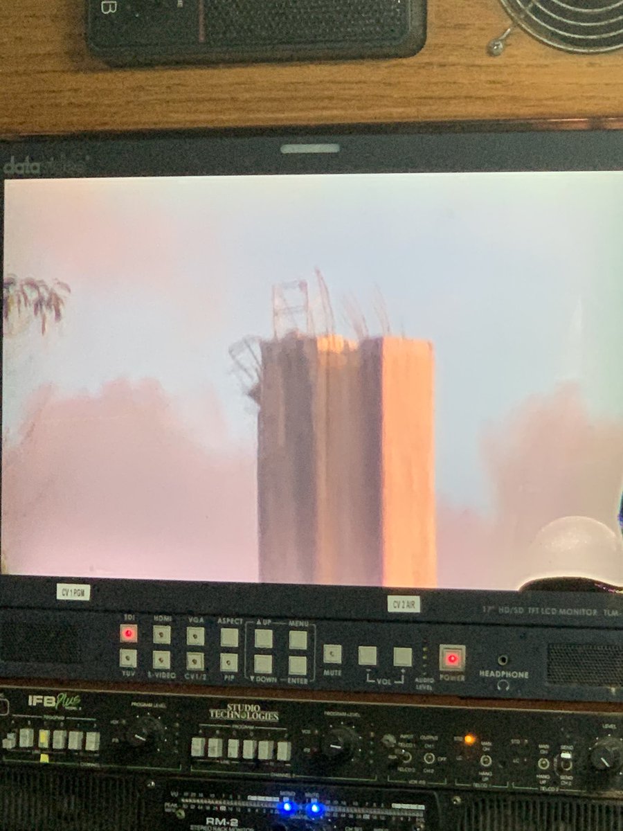 Let’s talk about the structure: All three towers have been determined to be stable. All of them lost the top sections. You can see the damage here: (Tower 4 and 12, respectively).