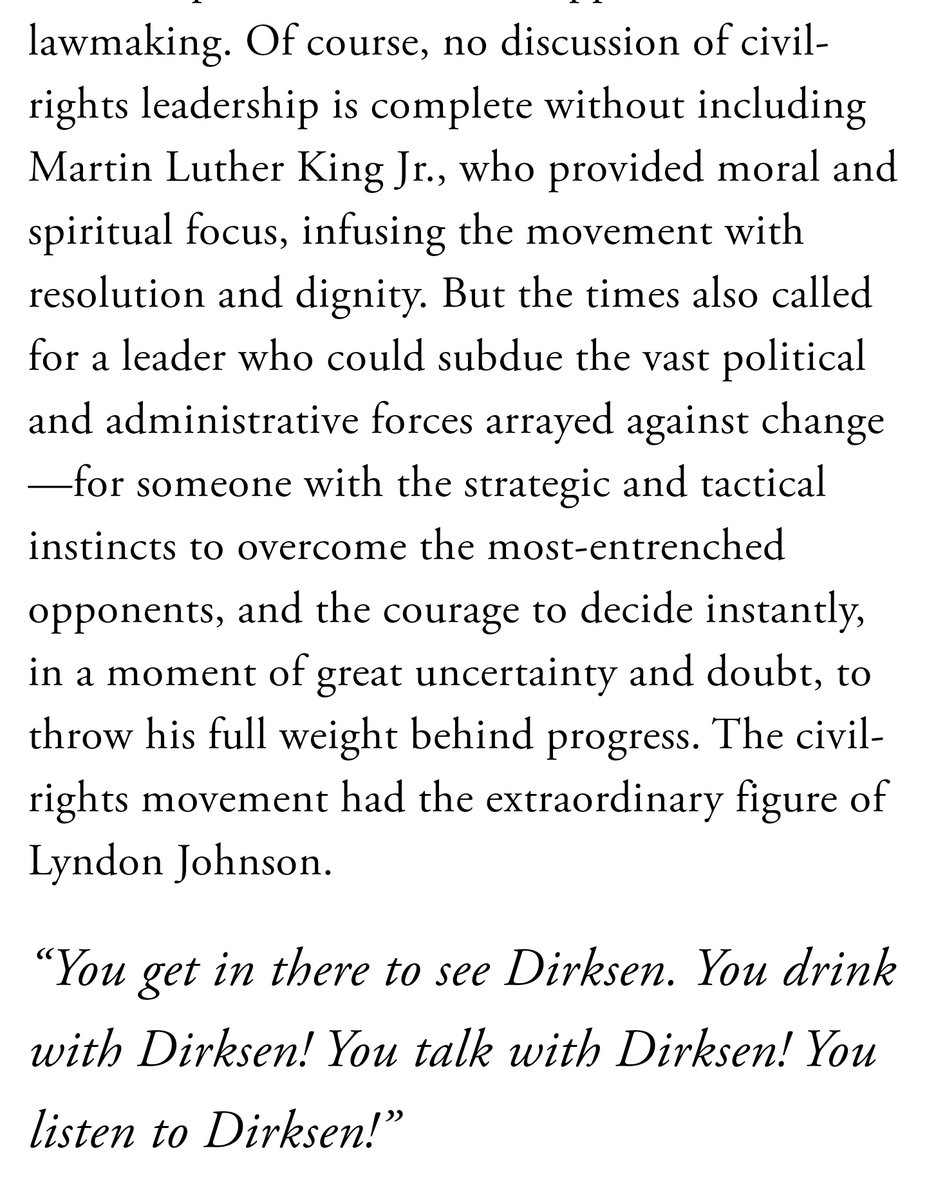 First, civil rights leaders won over hearts and minds through putting their bodies on the line. To actually change policy required both a broad-based moral mandate and shrewd political operators who knew how to work within the entrenched system https://www.theatlantic.com/magazine/archive/2014/04/what-the-hells-the-presidency-for/358630/