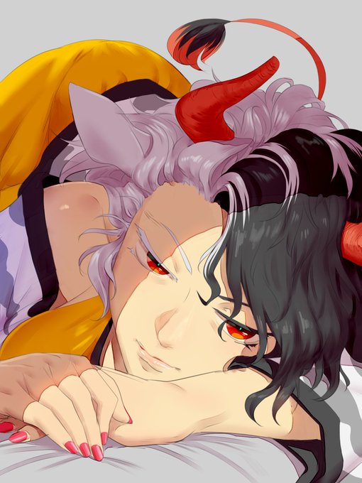 黒は垂らして白はオールバックの潤美 