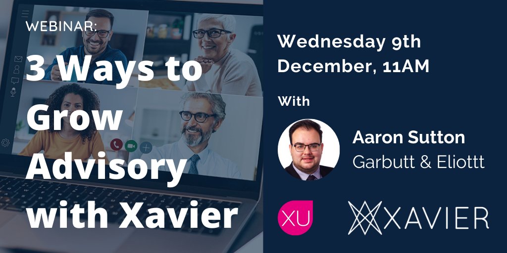 Dext Precision with Xavier (@xavieranalytics) on Twitter photo Looking to expand your offering in 2021? Aaron Sutton from Garbutt & Elliott joins Helen from Xavier on the 9th at 11am, to learn how G&E have implemented Xavier to grow advisory in their practice, hosted by <a href="/xumagazine/">Xero User Magazine</a>!
Don't miss it! Register here: buff.ly/2Vv2hX4 Looking to expand your offering in 2021? Aaron Sutton from Garbutt & Elliott joins Helen from Xavier on the 9th at 11am, to learn how G&E have implemented Xavier to grow advisory in their practice, hosted by <a href="/xumagazine/">Xero User Magazine</a>!
Don't miss it! Register here: buff.ly/2Vv2hX4