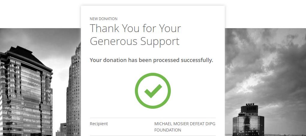 Thank you <a href="/TMobile/">T-Mobile</a> for matching donation contributions. I've watched a beautiful family suffer from DIPG this past year and this donation + support means so much! #CaptureKindness