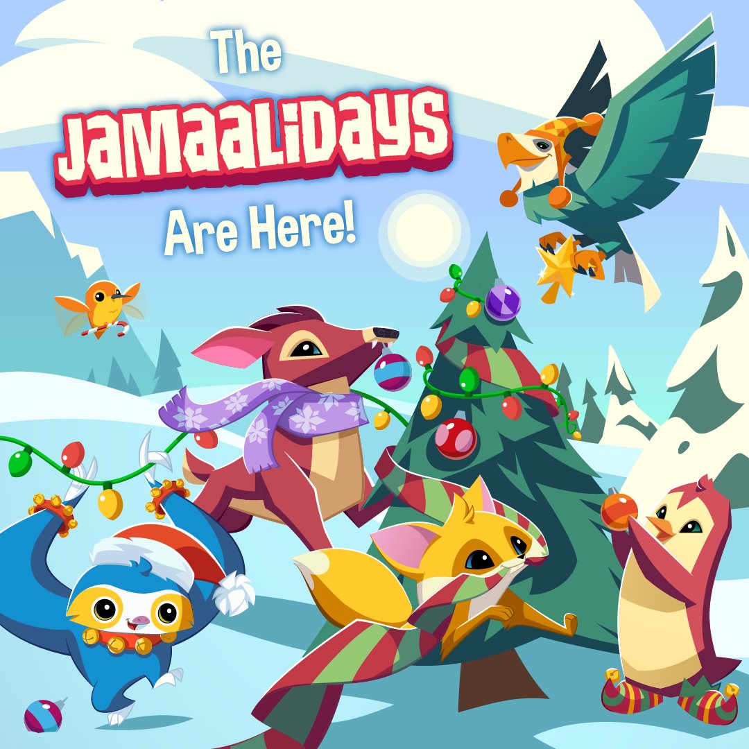 AnimalJam's tweet photo. The Jamaalidays have arrived in Jamaa! Log in to Animal Jam and Animal Jam Classic and collect the first gift of the Jamaalidays! Woohoo!

#AnimalJam #AnimalJamClassic #Jamaalidays https://t.co/8nJkZNDs6A